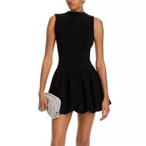 Aqua Black Sleeveless Mini Dress